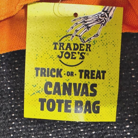 TRADER JOE's Halloween Trick-Or-Treat Canvas Mini Tote Bag, Orange, 2025 - Picture 9 of 10